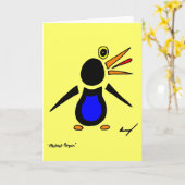 Abstrakte Pinguingrüße - Gelb Karte (Gelbe Blume)