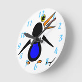 Abstrakte Pinguinuhr Runde Wanduhr (Winkel)