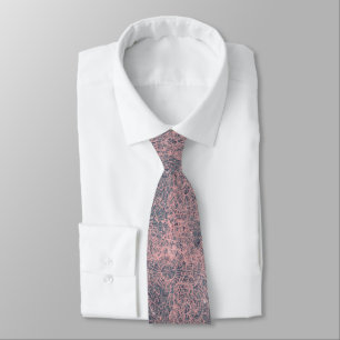 Abstrakte Pink Graue Web-Tie-Dye Krawatte