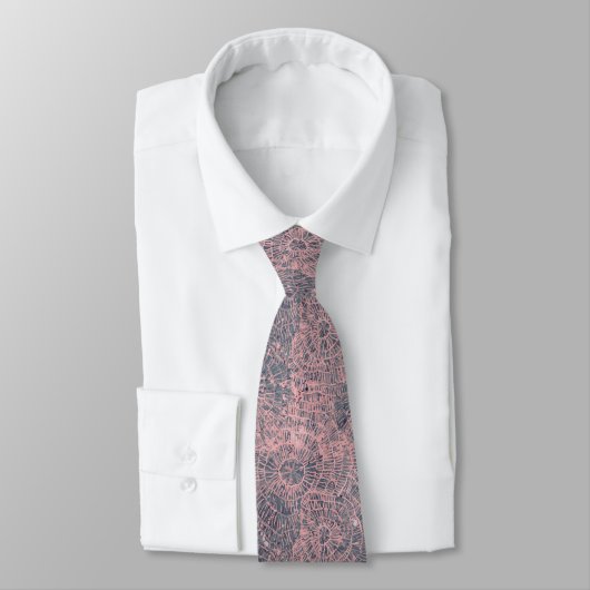 Abstrakte Pink Graue Web-Tie-Dye Krawatte (Gebunden)