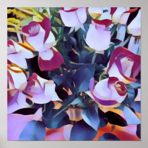 ABSTRAKTE PINK HYBRID-ROSE POSTER
