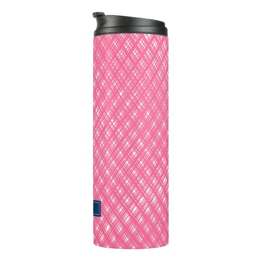 Abstrakte Pink Line Strokes Muster Thermosbecher (Nach rechts gedreht)