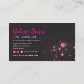 Abstrakte Pink Nail Artist Business Card Visitenkarte (Rückseite)