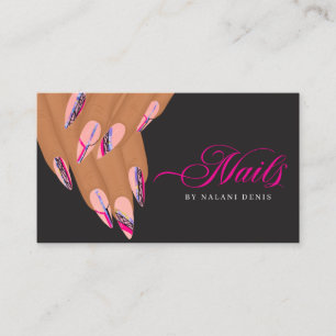 Abstrakte Pink Nail Artist Business Card Visitenkarte