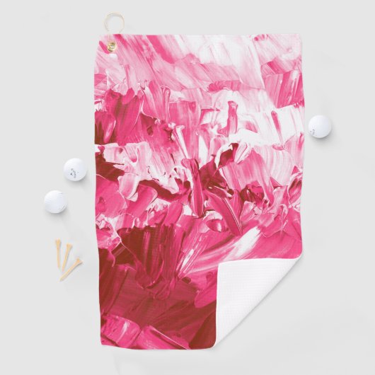Abstrakte Pink Paint Waves Golfhandtuch (Insitu)