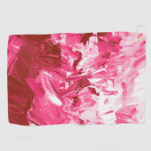 Abstrakte Pink Paint Waves Golfhandtuch (Horizontal)