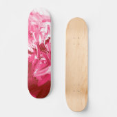 Abstrakte Pink Paint Waves Skateboard (Vorderseite)