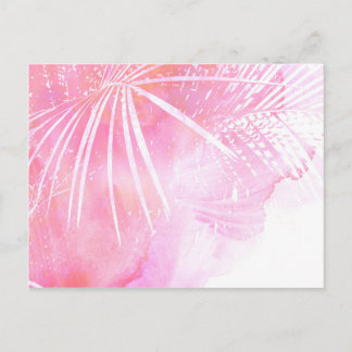 Abstrakte Pink Palm Tree Blätter Design Postkarte
