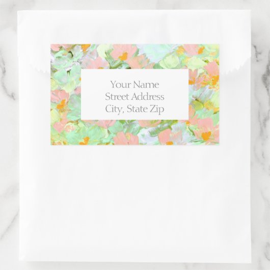 Abstrakte Pink-Pollen-Etiketten Rechteckiger Aufkleber (Tasche)