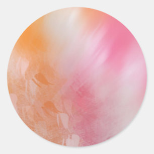 Abstrakte Pink Rot Gelb Orange Farbige Vorlage Runder Aufkleber