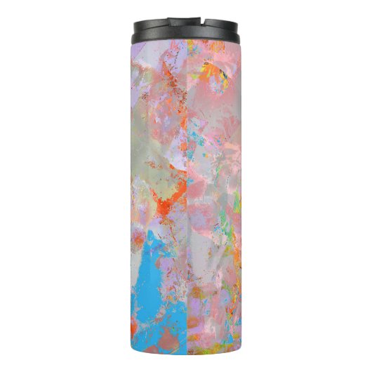 Abstrakte PINK- UND BLAUENBILDUNG Thermosbecher (Rückseite)