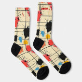 Abstrakte Pinselstiche mit modernem Grilldesign Socken (Rechts)