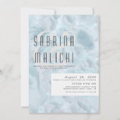 Abstrakte Pinselstriche Blass Dusty Blue Einladung (Vorderseite)