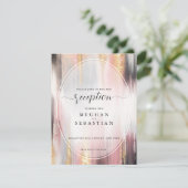 Abstrakte Pinselstriche Blush Gold Kohle Begleitkarte (Stehend Vorderseite)