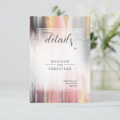 Abstrakte Pinselstriche Blush Gold Kohle Begleitkarte (Stehend Vorderseite)