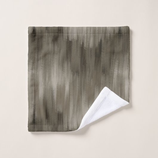 Abstrakte Pinselstriche, einfarbig braun Badhandtuch Set (Waschlappen)