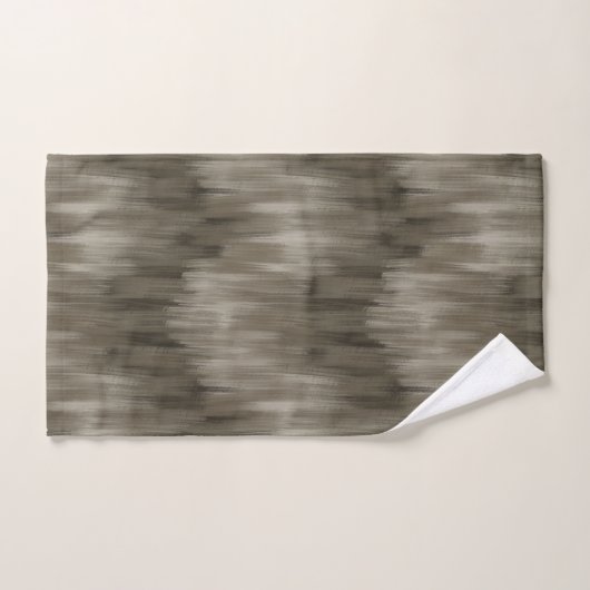 Abstrakte Pinselstriche, einfarbig braun Badhandtuch Set (Handtuch)