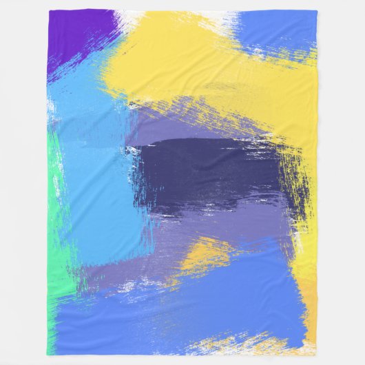 Abstrakte Pinselstriche Fleecedecke (Vorderseite)