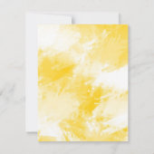 Abstrakte Pinselstriche, gelb und weiß Einladung (Rückseite)