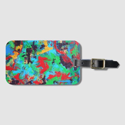Abstrakte Pinselstriche, handgestrichen Gepäckanhänger (Vorderseite (Horizontal))
