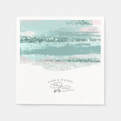 Abstrakte Pinselstriche Hochzeit Wir machen Aquama Serviette (Vorderseite)