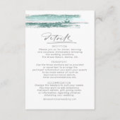 Abstrakte Pinselstriche Hochzeitdetails Aquamarin Begleitkarte (Vorderseite)