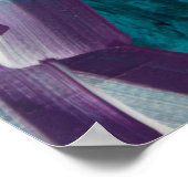 Abstrakte Pinselstriche in Blau, Grün und Lila Poster (Ecke)
