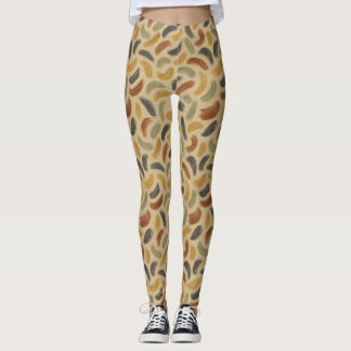 Abstrakte Pinselstriche in den Erdtönen Leggings