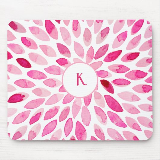 Abstrakte Pinselstriche in Rosa Mousepad (Vorne)