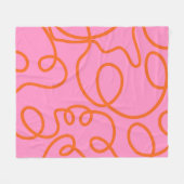 Abstrakte Pinselstriche in Rosa und Orange Fleecedecke (Vorderseite (Horizontal))