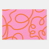 Abstrakte Pinselstriche in Rosa und Orange Geschenkpapier Set (Vorderseite 3)