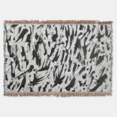 Abstrakte Pinselstriche in Schwarz und Weiß Art Decke (Vorderseite)