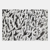 Abstrakte Pinselstriche in Schwarz und Weiß Art Geschenkpapier Set (Vorderseite 3)