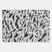 Abstrakte Pinselstriche in Schwarz und Weiß Art Geschenkpapier Set (Vorderseite 2)