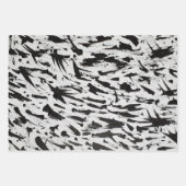 Abstrakte Pinselstriche in Schwarz und Weiß Art Geschenkpapier Set (Vorderseite)
