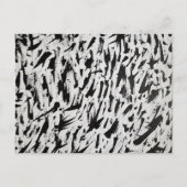 Abstrakte Pinselstriche in Schwarz und Weiß Art Postkarte (Vorderseite)