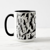 Abstrakte Pinselstriche in Schwarz und Weiß Art Tasse (Links)