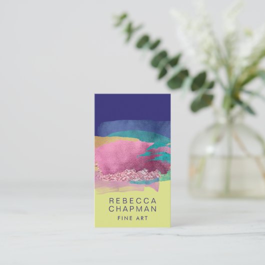 Abstrakte Pinselstriche Künstler oder Galerie Visitenkarte (Stehend Vorderseite)