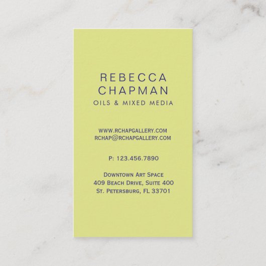 Abstrakte Pinselstriche Künstler oder Galerie Visitenkarte (Rückseite)