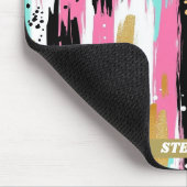 Abstrakte Pinselstriche - Minze & Rosa (2) Mousepad (Ecke)