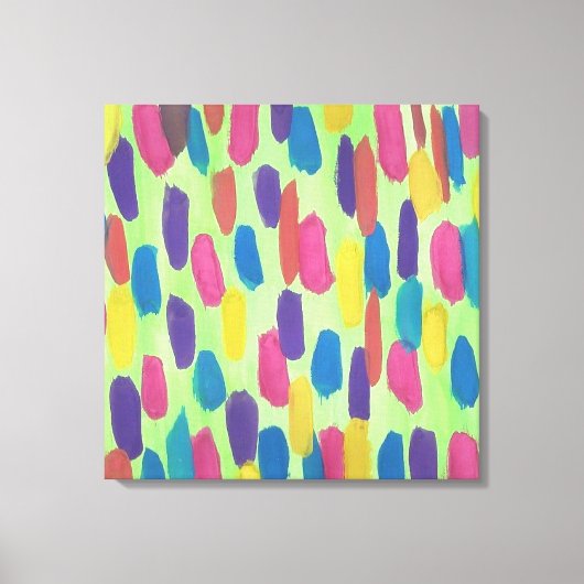 Abstrakte Pinselstriche mit grünen Pinselstrichen Leinwanddruck (Vorderseite)