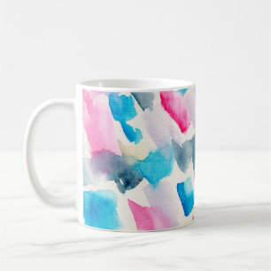 abstrakte Pinselstriche mit handgefertigten Wasser Kaffeetasse