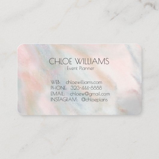 Abstrakte Pinselstriche mit weichem Pastellfarben Visitenkarte (Rückseite)