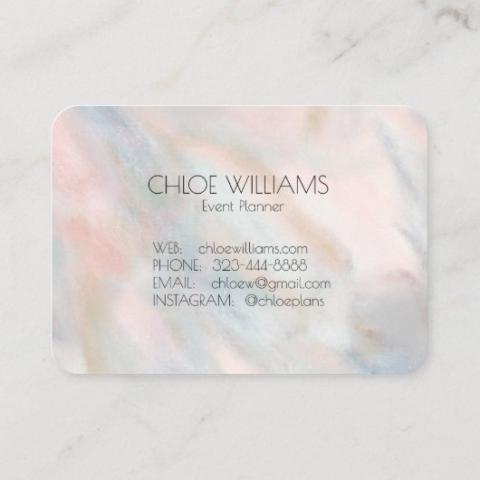 Abstrakte Pinselstriche mit weichem Pastellfarben Visitenkarte (Rückseite)