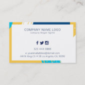 Abstrakte Pinselstriche - Moderne Komposition Visitenkarte (Rückseite)