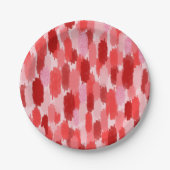 Abstrakte Pinselstriche Muster in Rosa Pappteller (Vorderseite)