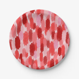 Abstrakte Pinselstriche Muster in Rosa Pappteller