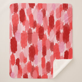 Abstrakte Pinselstriche Muster in Rosa Sherpadecke
