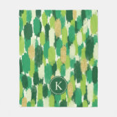 Abstrakte Pinselstriche, Muster Monogram Fleecedecke (Vorderseite)