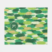 Abstrakte Pinselstriche, Muster Monogram Fleecedecke (Vorderseite (Horizontal))